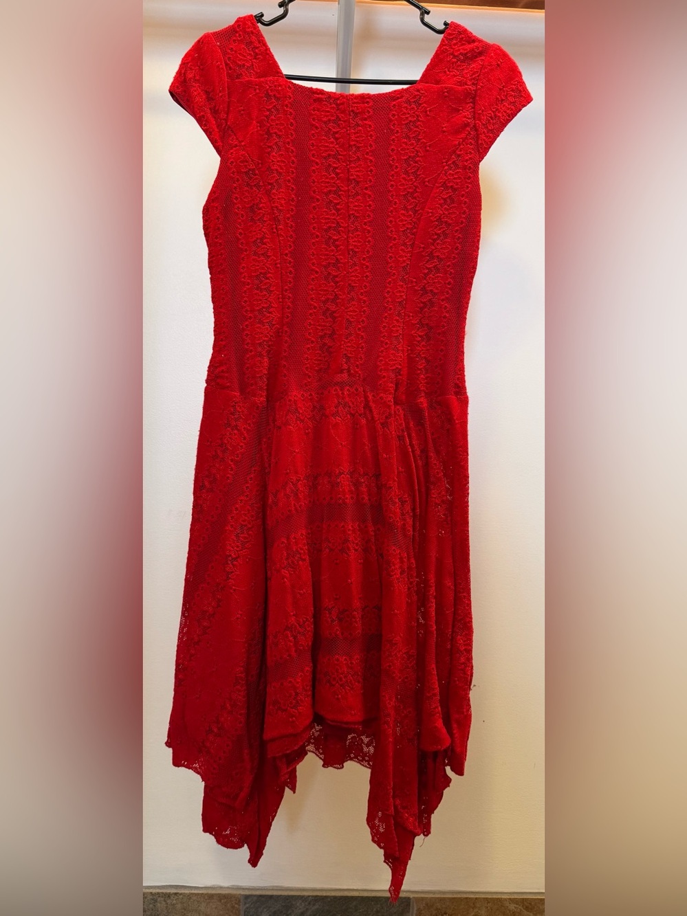 Rabbit Rabbit Rabbit Red Asymmetrical Lace Dress - Picture 2 of 2